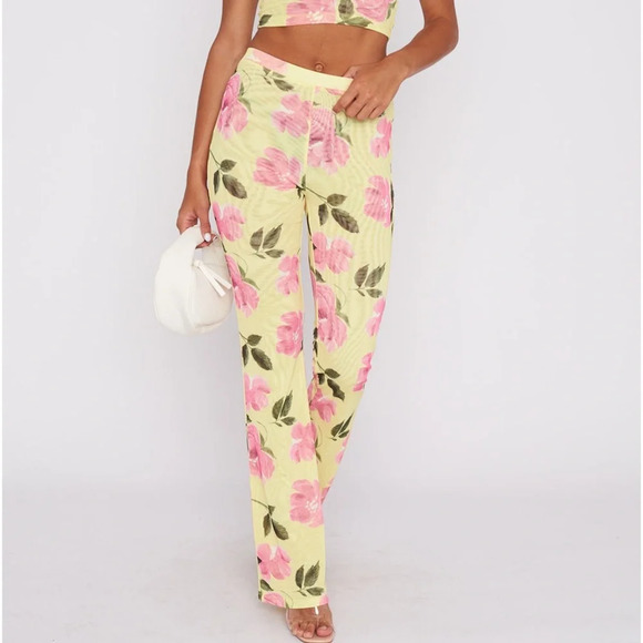 WHITE FOX Summer In The City Pants Lemon Rose Size Small NWOT - Picture 4 of 8